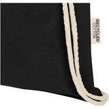 Borsa con cordoncino in cotone riciclato certificato GRS da 140 g/m² Oregon personalizzato con logo - Pubblienne