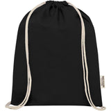 Borsa con cordoncino in cotone riciclato certificato GRS da 140 g/m² Oregon personalizzato con logo - Pubblienne