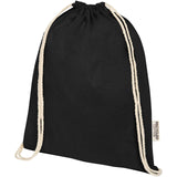 Borsa con cordoncino in cotone riciclato certificato GRS da 140 g/m² Oregon personalizzato con logo - Pubblienne