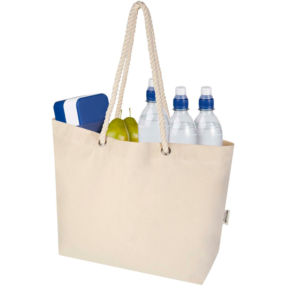 Tote bag da spiaggia in materiale riciclato certificato GRS 270 g/m² Florida personalizzato con logo - Pubblienne