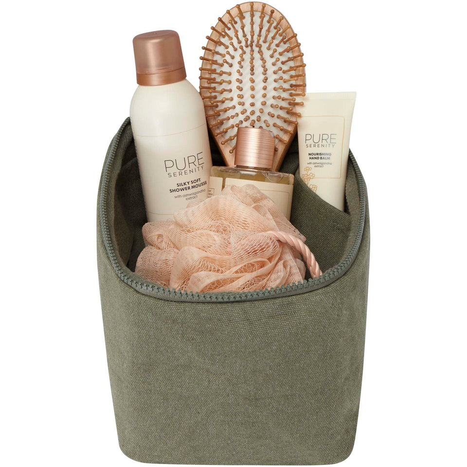Organizer per articoli per l'igiene personale in cotone riciclato da 500 g/m² Pack Aware™ personalizzato con logo - Pubblienne