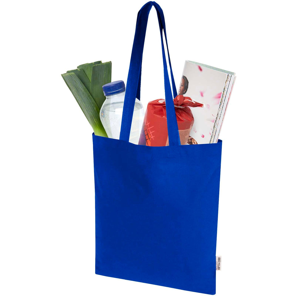 Tote bag in cotone riciclato certificato GRS da 140 g/m² Madras Blend - 7L personalizzato con logo - Pubblienne
