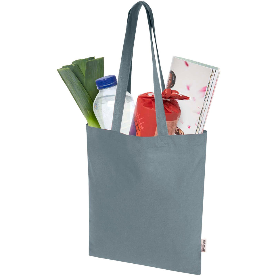 Tote bag in cotone riciclato certificato GRS da 140 g/m² Madras Blend - 7L personalizzato con logo - Pubblienne