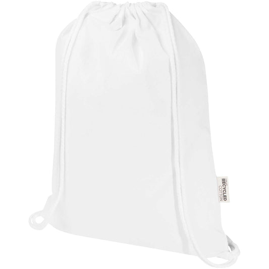 Borsa con cordoncino  in materiale riciclato GRS da 140 g/m² Oregon Blend - 5L personalizzato con logo - Pubblienne