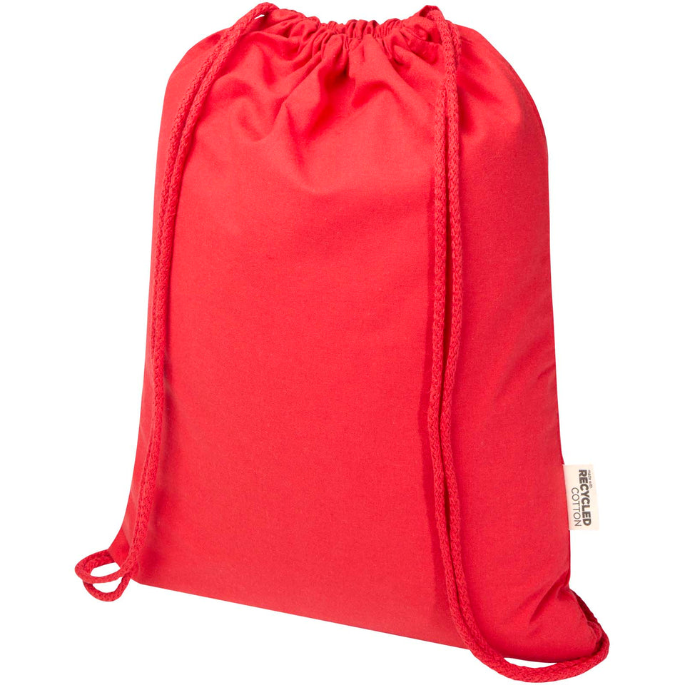 Borsa con cordoncino  in materiale riciclato GRS da 140 g/m² Oregon Blend - 5L personalizzato con logo - Pubblienne