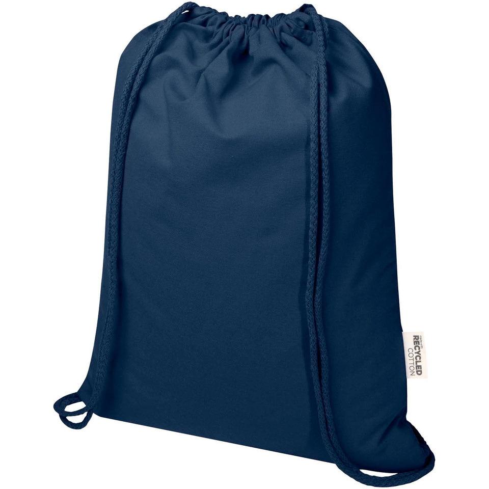 Borsa con cordoncino  in materiale riciclato GRS da 140 g/m² Oregon Blend - 5L personalizzato con logo - Pubblienne