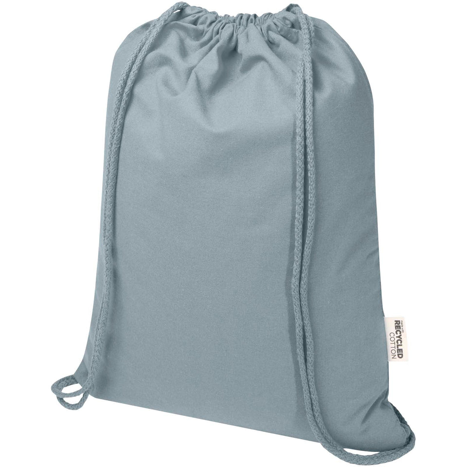 Borsa con cordoncino  in materiale riciclato GRS da 140 g/m² Oregon Blend - 5L personalizzato con logo - Pubblienne