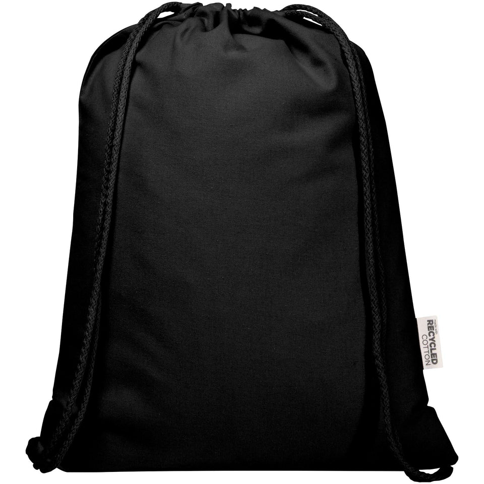 Borsa con cordoncino  in materiale riciclato GRS da 140 g/m² Oregon Blend - 5L personalizzato con logo - Pubblienne
