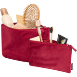 Set di beauty case in velluto riciclato certificato GRS Swift personalizzato con logo - Pubblienne