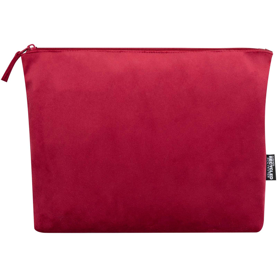 Set di beauty case in velluto riciclato certificato GRS Swift personalizzato con logo - Pubblienne