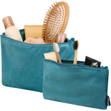 Set di beauty case in velluto riciclato certificato GRS Swift personalizzato con logo - Pubblienne