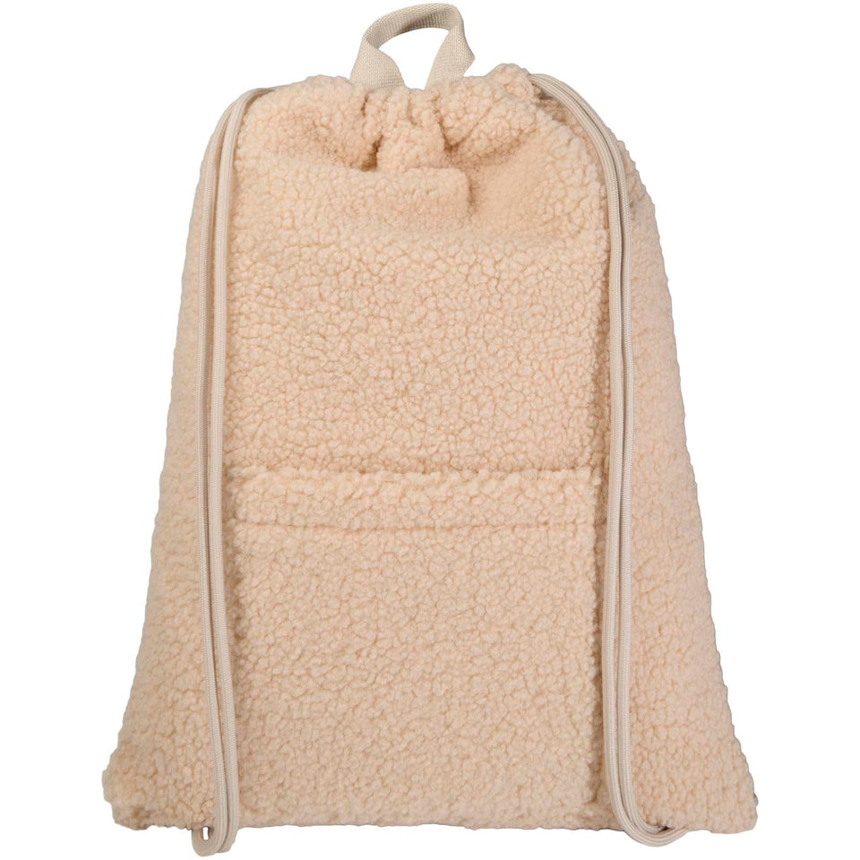 Zaino con cordoncino in sherpa riciclato certificato GRS da 9 litri Bear personalizzato con logo - Pubblienne