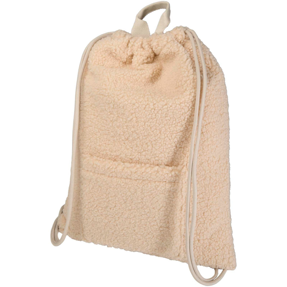 Zaino con cordoncino in sherpa riciclato certificato GRS da 9 litri Bear personalizzato con logo - Pubblienne