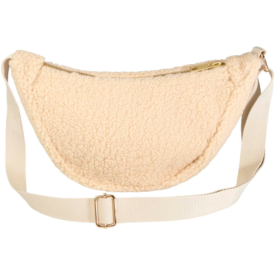 Borsa a tracolla in sherpa riciclato certificato GRS da 3 litri Bear personalizzato con logo - Pubblienne