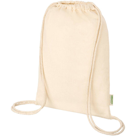 Borsa con cordoncino in tessuto biologico certificato OCS da 100 g/m² Odisha - 5L personalizzato con logo - Pubblienne