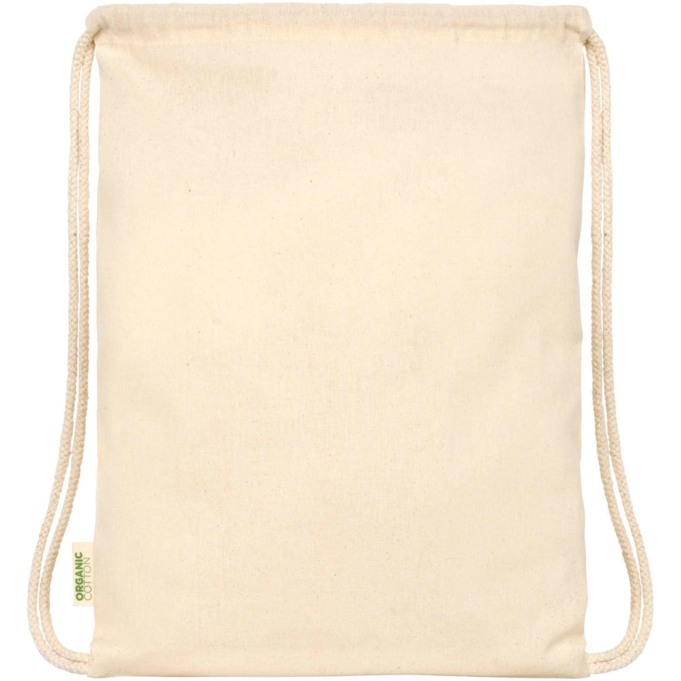 Borsa con cordoncino in tessuto biologico certificato OCS da 100 g/m² Odisha - 5L personalizzato con logo - Pubblienne
