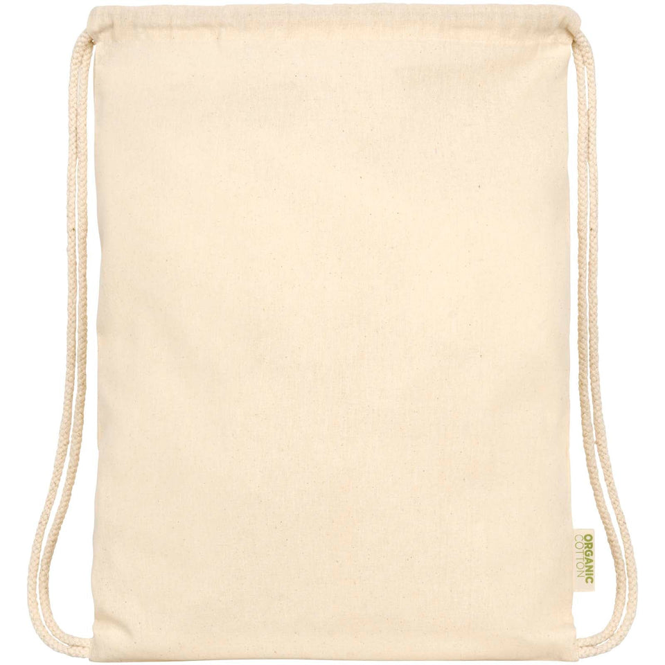 Borsa con cordoncino in tessuto biologico certificato OCS da 100 g/m² Odisha - 5L personalizzato con logo - Pubblienne
