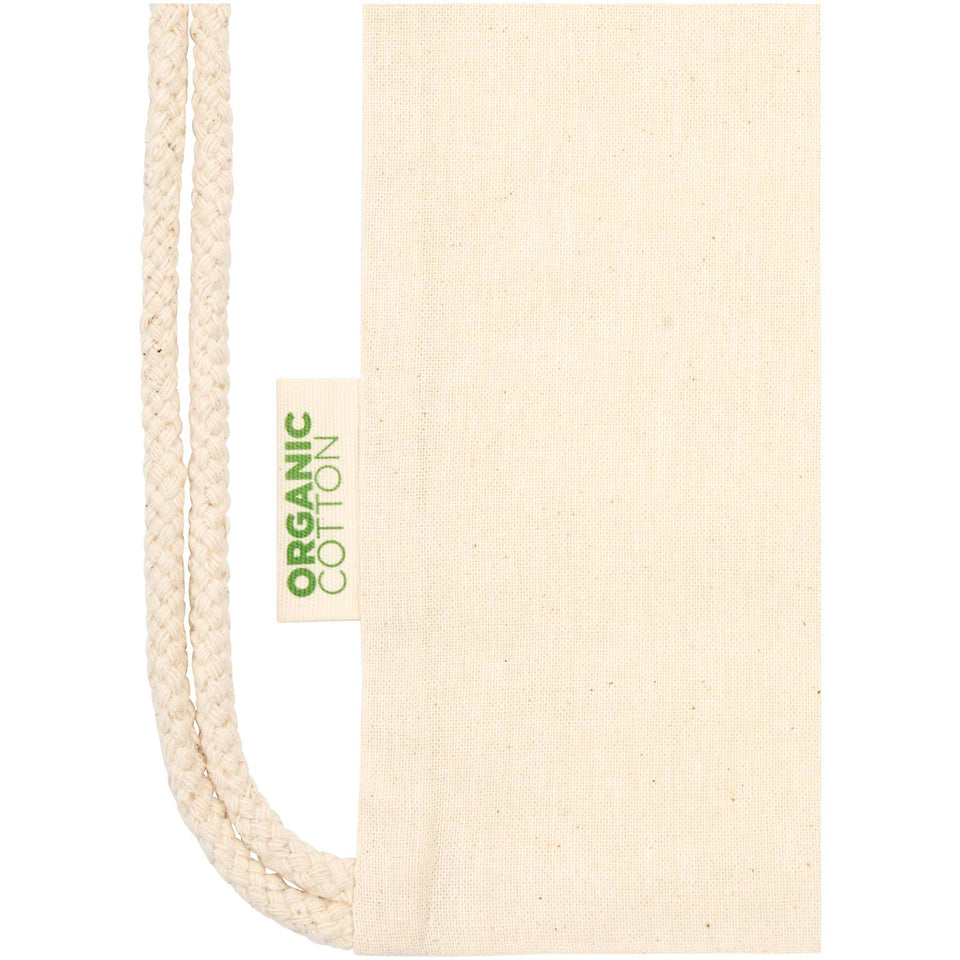 Borsa con cordoncino in tessuto biologico certificato OCS da 140 g/m² Odisha  - 5L personalizzato con logo - Pubblienne