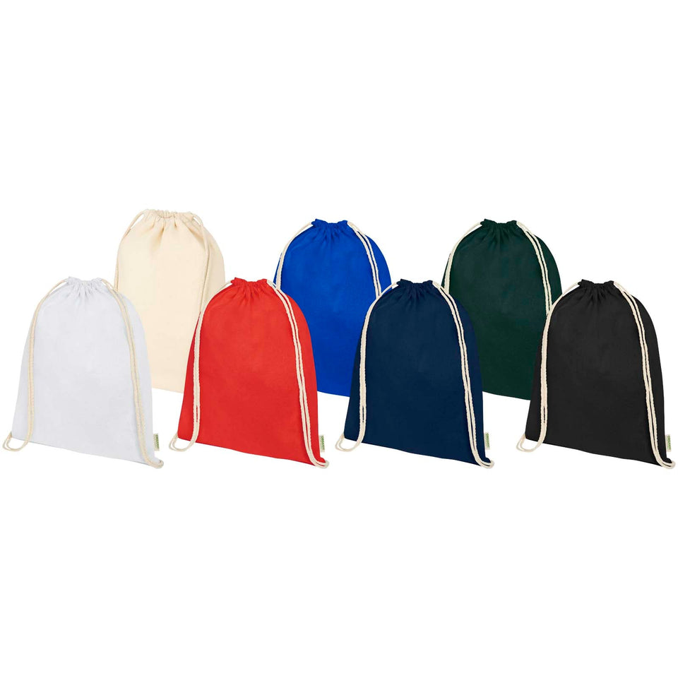 Borsa con cordoncino in tessuto biologico certificato OCS da 140 g/m² Odisha  - 5L personalizzato con logo - Pubblienne