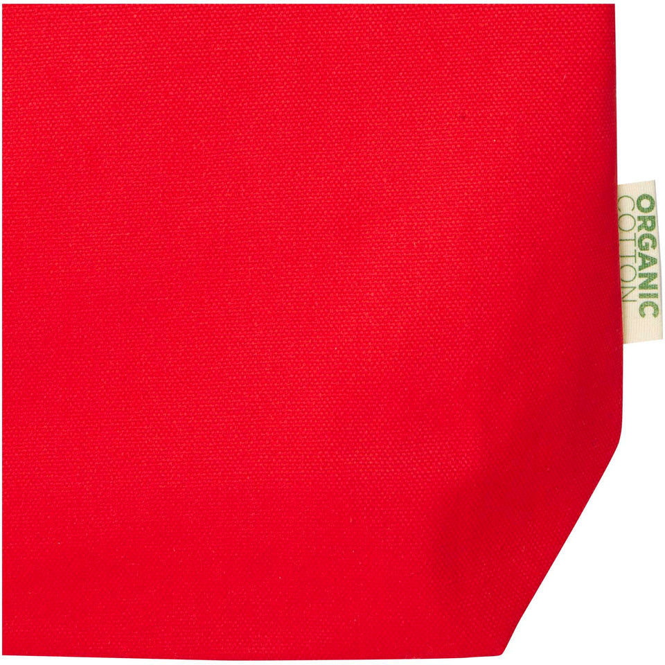 Tote bag da 11 litri con base ampia in tessuto biologico certificato OCS da 180 g/m² Odisha personalizzato con logo - Pubblienne