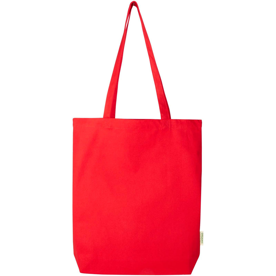 Tote bag da 11 litri con base ampia in tessuto biologico certificato OCS da 180 g/m² Odisha personalizzato con logo - Pubblienne