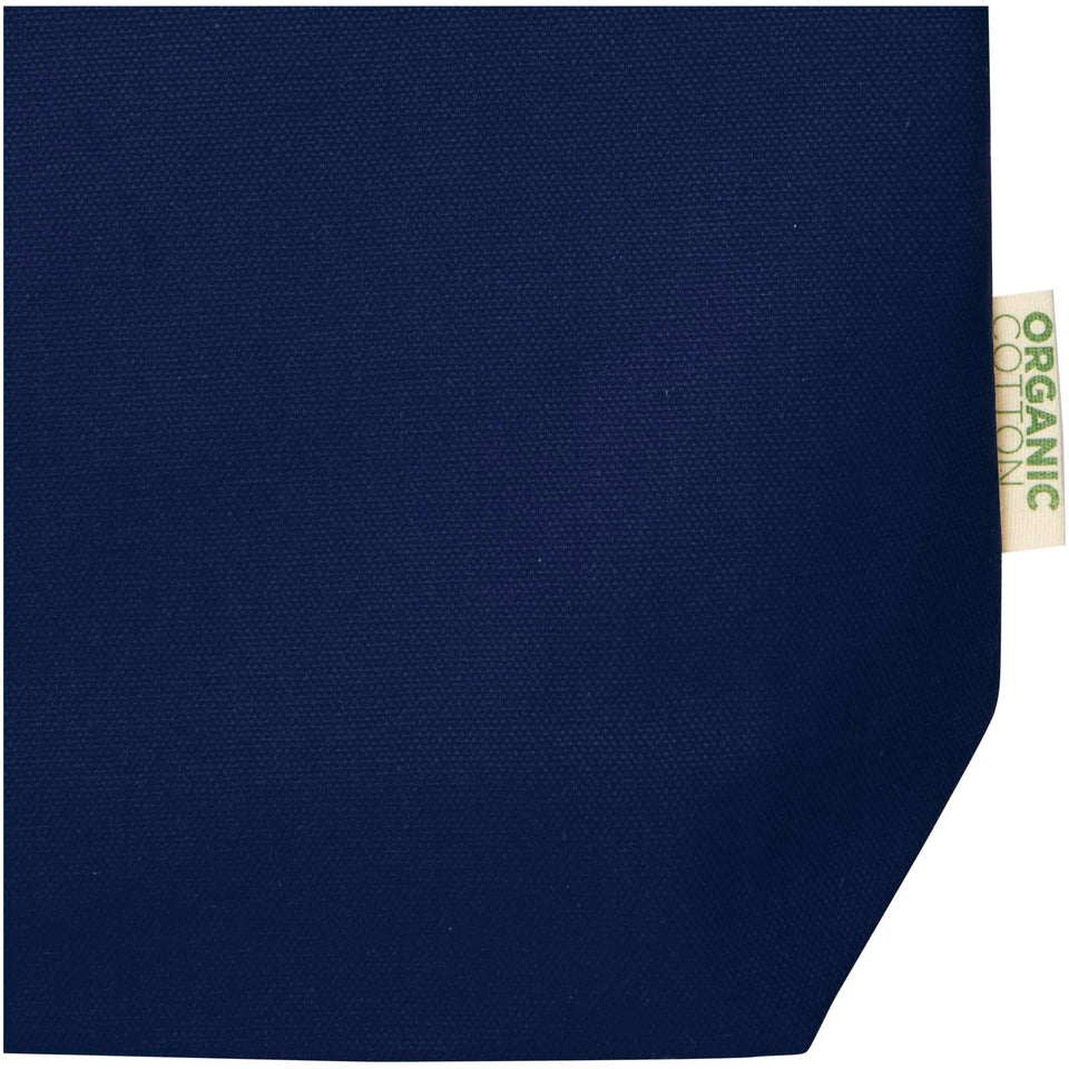 Tote bag da 11 litri con base ampia in tessuto biologico certificato OCS da 180 g/m² Odisha personalizzato con logo - Pubblienne