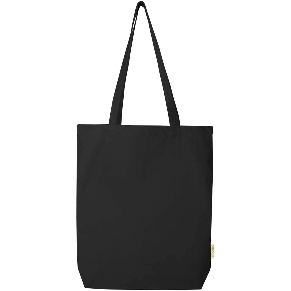 Tote bag da 11 litri con base ampia in tessuto biologico certificato OCS da 180 g/m² Odisha personalizzato con logo - Pubblienne