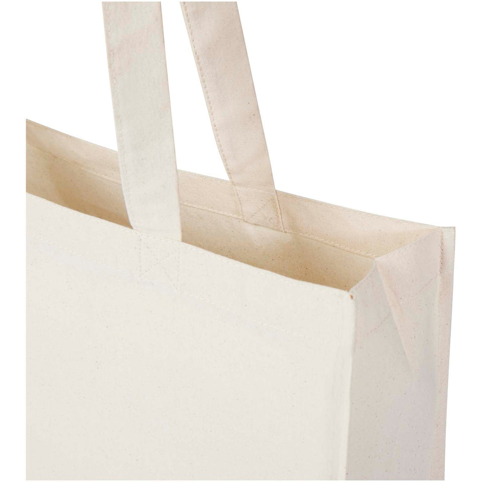 Tote bag a soffietto da 14 litri in tessuto biologico certificato OCS da 180 g/m² Odisha -14L personalizzato con logo - Pubblienne