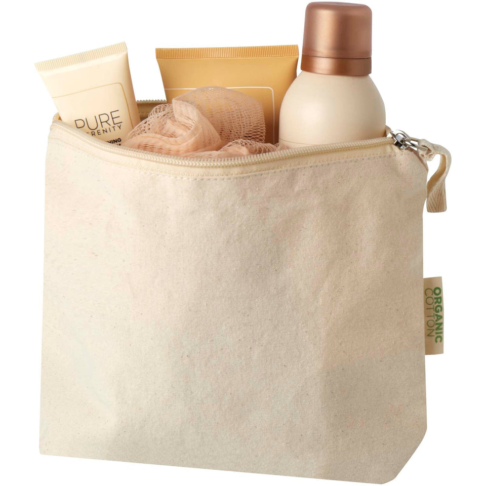Beauty case in tessuto biologico certificato OCS da 180 g/m² Odisha - 1L personalizzato con logo - Pubblienne
