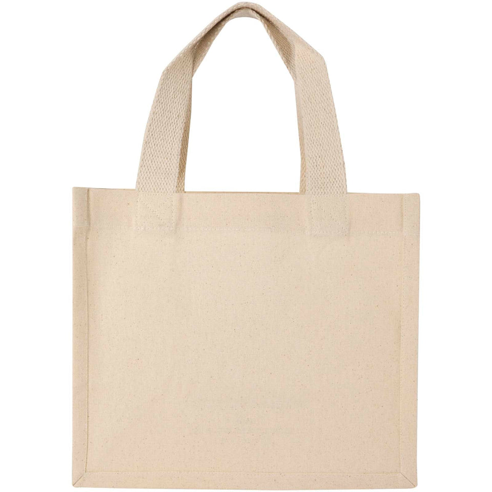 Tote bag mini a soffietto in cotone riciclato certificato GRS da 220 g/m² Odessa - 9L personalizzato con logo - Pubblienne