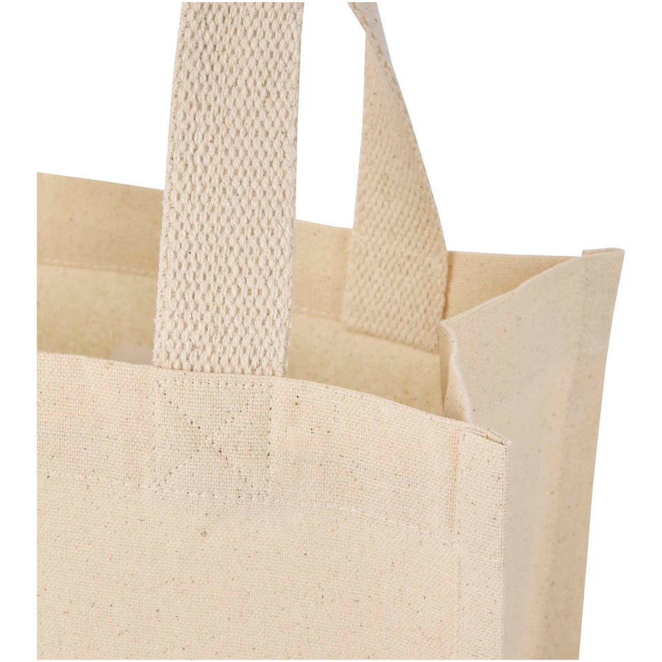 Tote bag mini a soffietto in cotone riciclato certificato GRS da 220 g/m² Odessa - 9L personalizzato con logo - Pubblienne