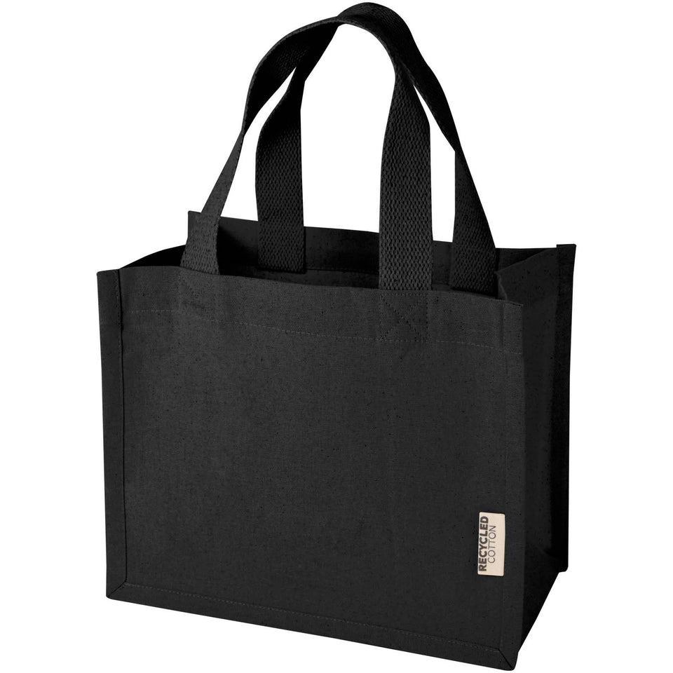 Tote bag mini a soffietto in cotone riciclato certificato GRS da 220 g/m² Odessa - 9L personalizzato con logo - Pubblienne