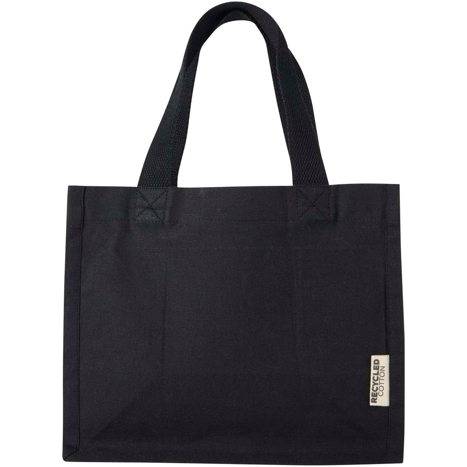 Tote bag mini a soffietto in cotone riciclato certificato GRS da 220 g/m² Odessa - 9L personalizzato con logo - Pubblienne