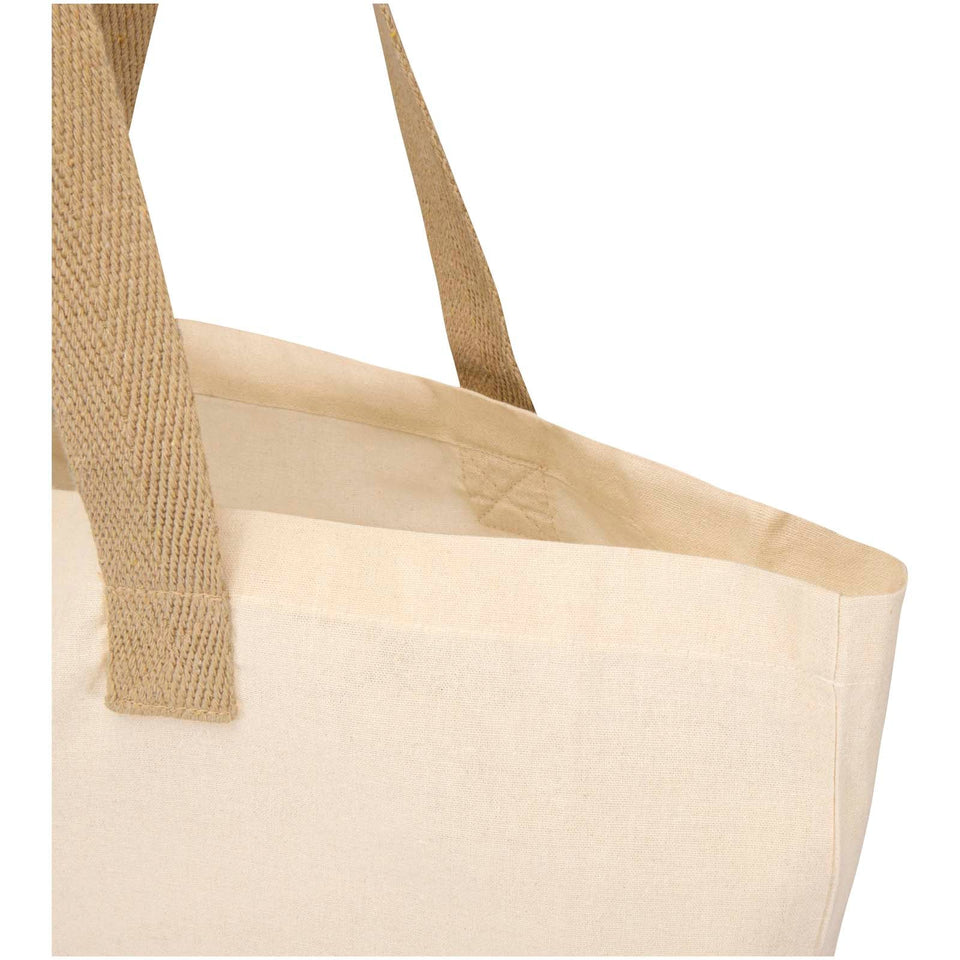 Tote bag pieghevole in cotone riciclato certificato GRS da 140 g/m² Sierra - 7L personalizzato con logo - Pubblienne