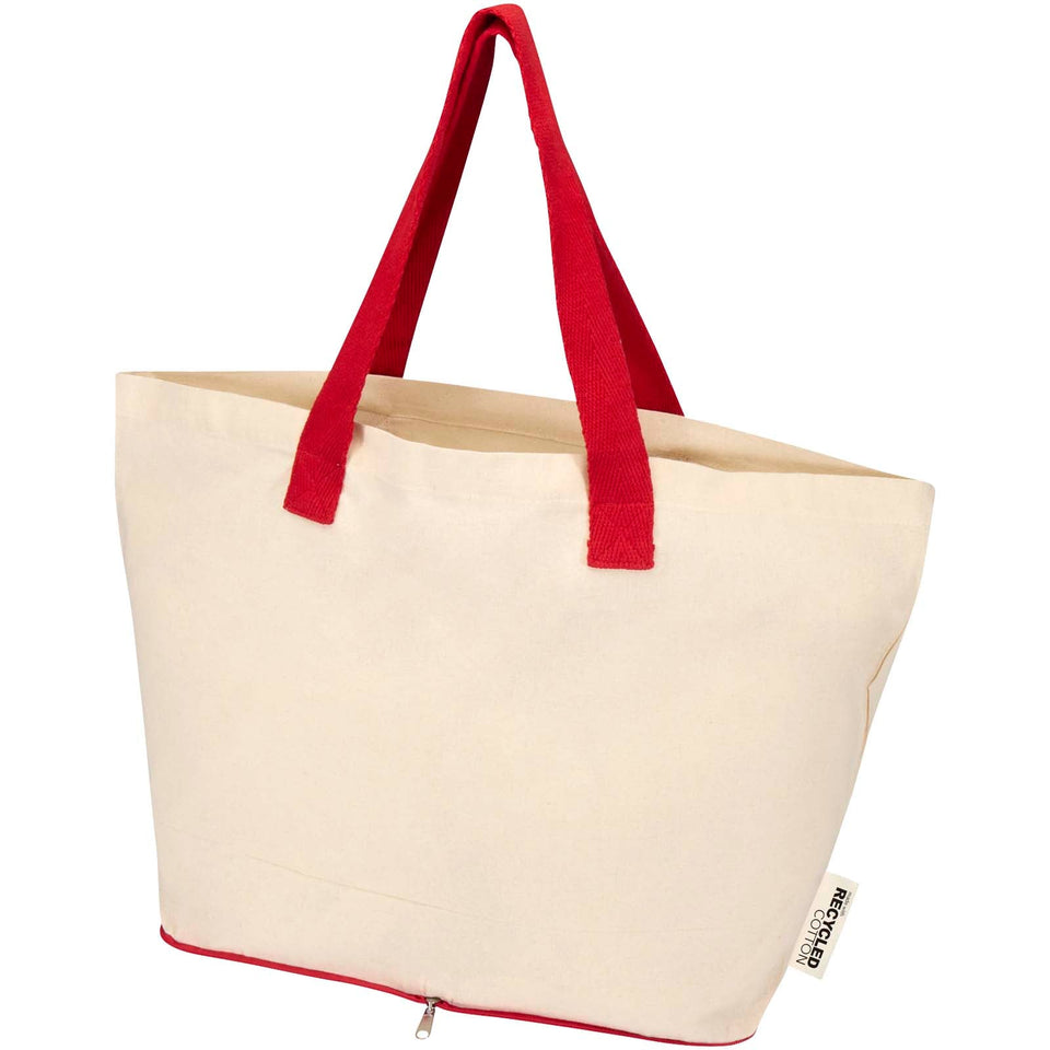 Tote bag pieghevole in cotone riciclato certificato GRS da 140 g/m² Sierra - 7L personalizzato con logo - Pubblienne