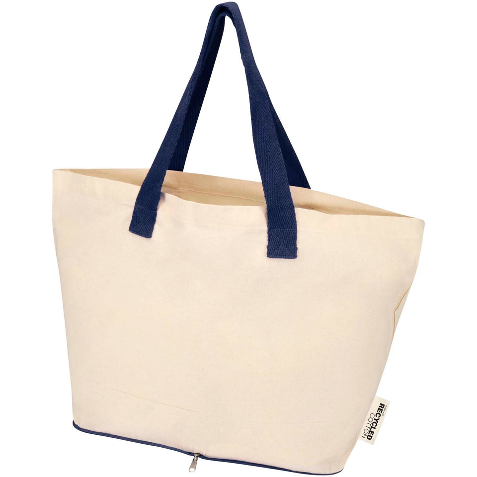 Tote bag pieghevole in cotone riciclato certificato GRS da 140 g/m² Sierra - 7L personalizzato con logo - Pubblienne