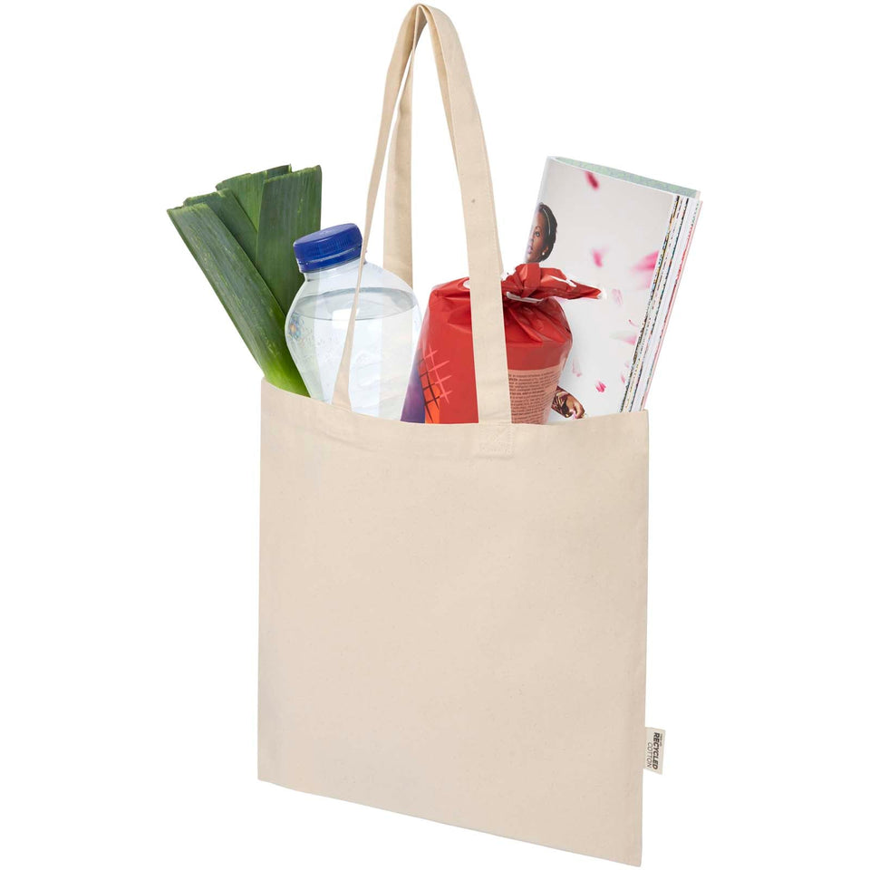 Tote bag in cotone riciclato certificato GRS da 180 g/m² Peru Blend - 7L personalizzato con logo - Pubblienne