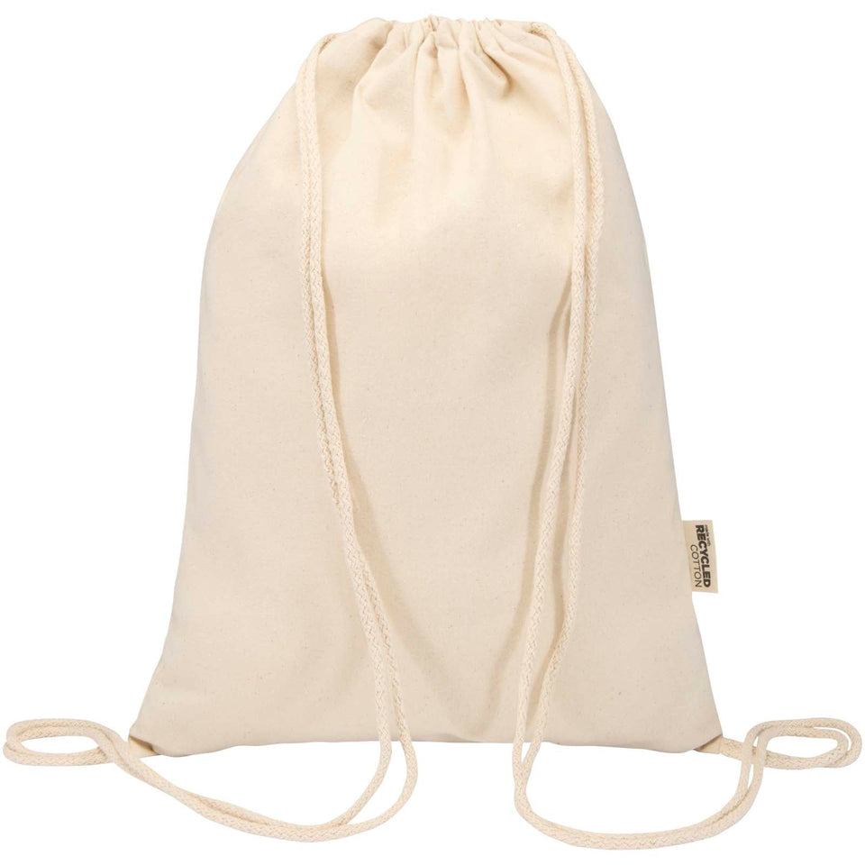 Borsa con cordoncino in materiale riciclato GRS da 180 g/m² Peru Blend - 5L personalizzato con logo - Pubblienne