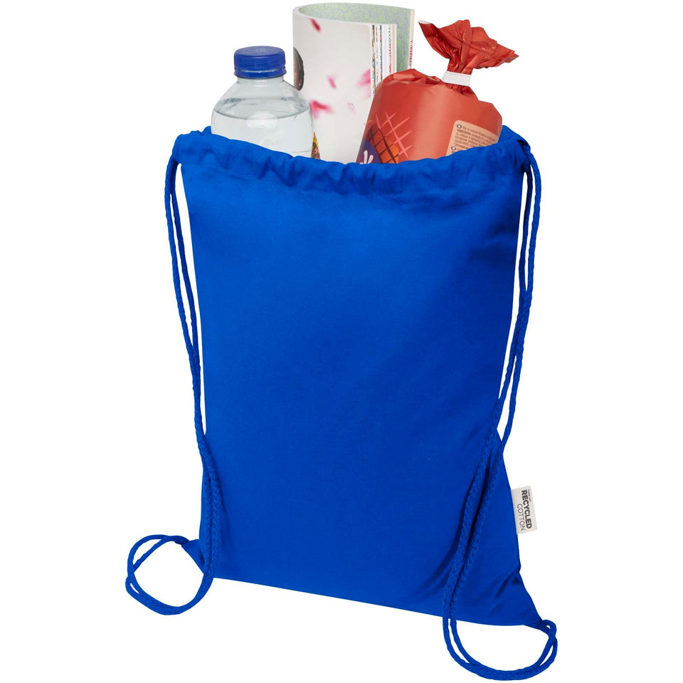 Borsa con cordoncino in materiale riciclato GRS da 180 g/m² Peru Blend - 5L personalizzato con logo - Pubblienne
