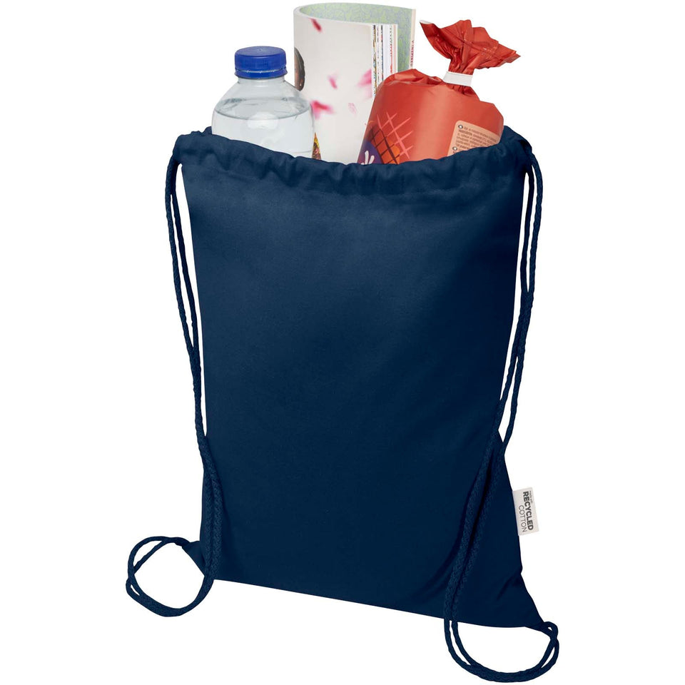 Borsa con cordoncino in materiale riciclato GRS da 180 g/m² Peru Blend - 5L personalizzato con logo - Pubblienne