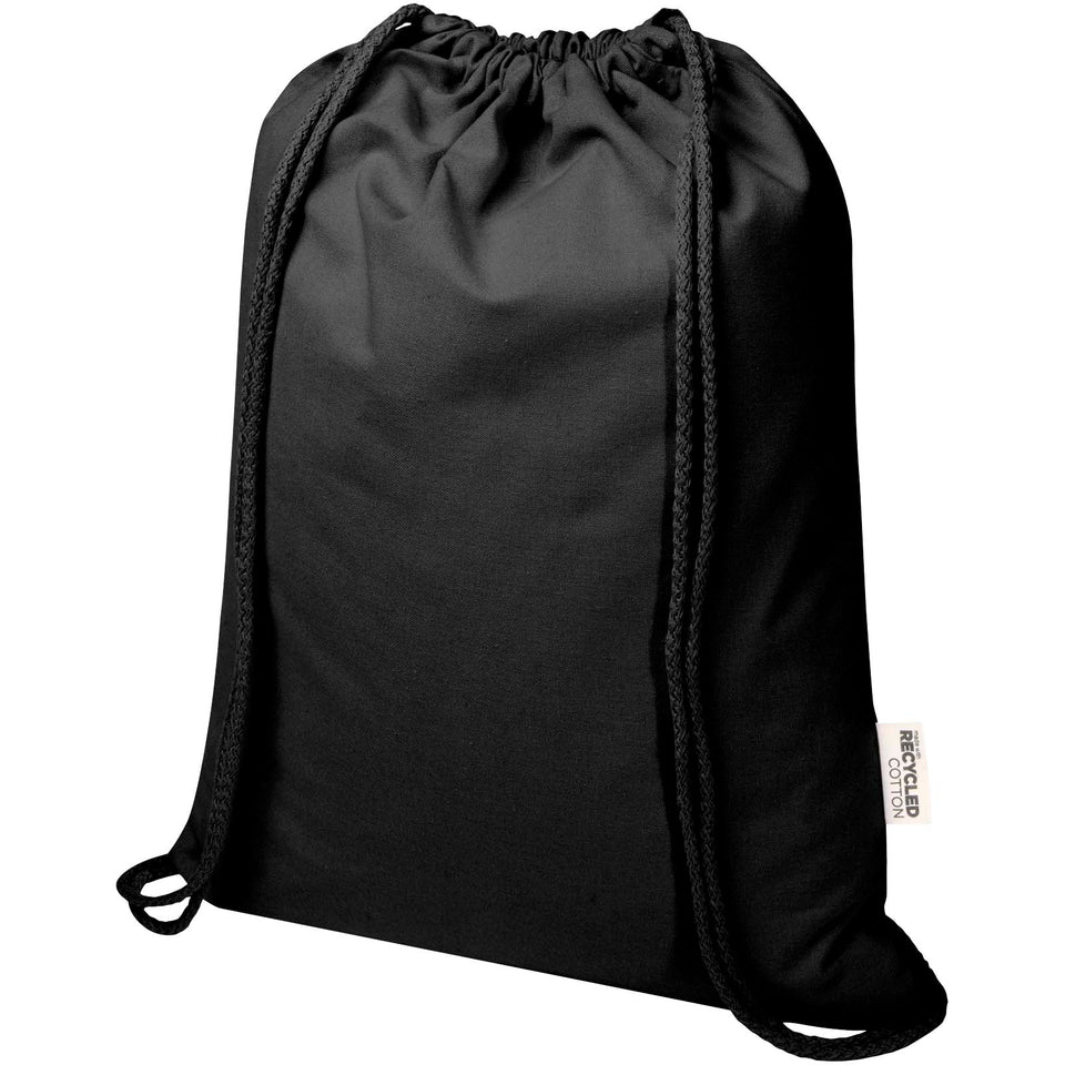 Borsa con cordoncino in materiale riciclato GRS da 180 g/m² Peru Blend - 5L personalizzato con logo - Pubblienne