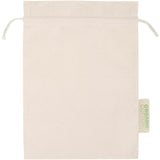 Sacchetto per confezione regalo in tessuto biologico da 140 g/m² certificato OCS, 42 x 30 cm Odisha personalizzato con logo - Pubblienne