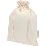 Sacchetto per confezione regalo in tessuto biologico da 140 g/m² certificato OCS, 42 x 30 cm Odisha personalizzato con logo - Pubblienne