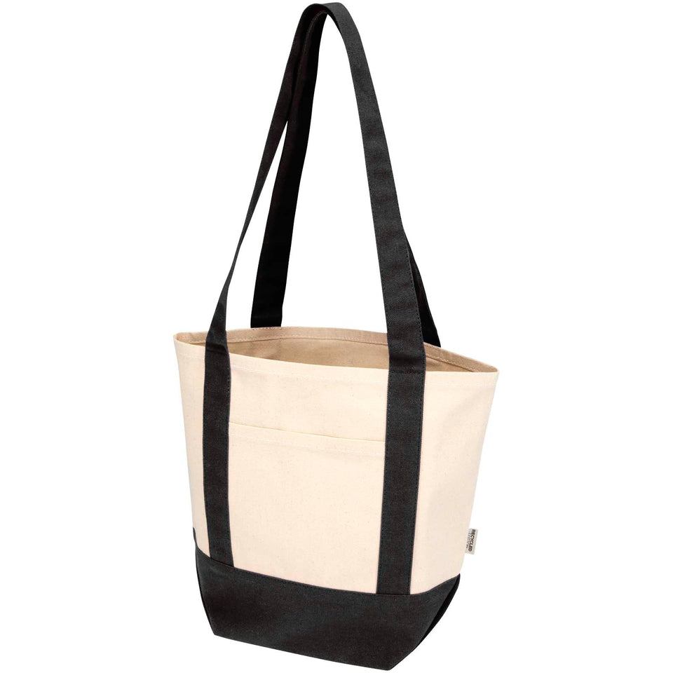Tote bag mini in cotone riciclato certificato GRS da 320 g/m² Sam personalizzato con logo - Pubblienne
