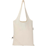 Borsa tote pieghevole in misto cotone riciclato certificato GRS da 140 g/m² Madras Blend- 7L personalizzato con logo - Pubblienne