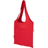 Borsa tote pieghevole in misto cotone riciclato certificato GRS da 140 g/m² Madras Blend- 7L personalizzato con logo - Pubblienne