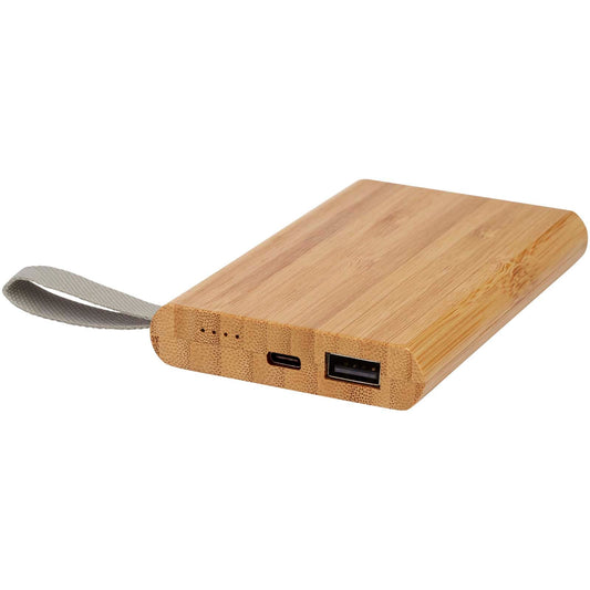 Power bank Tulda da 5000 mAh in bambù personalizzato con logo - Pubblienne