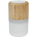 Speaker Bluetooth® in bambù Aurea con luce personalizzato con logo - Pubblienne