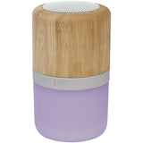Speaker Bluetooth® in bambù Aurea con luce personalizzato con logo - Pubblienne