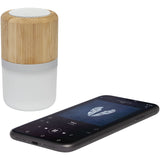 Speaker Bluetooth® in bambù Aurea con luce personalizzato con logo - Pubblienne